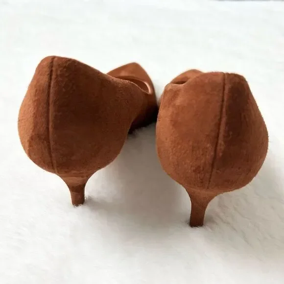 J Crew Colette Pumps in Brown Suede Classic Mid Heel Size 7 workwear office - Picture 5 of 9